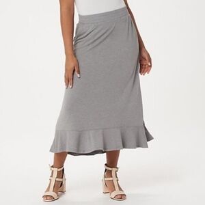 Logo Lounge Jersey Skirt With‎ Flounce Hem Grey XXS
